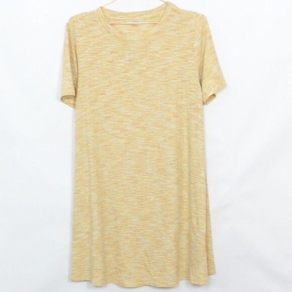 Chelsea&Violet Yellow Striped Short Sleeve Tee-Shirt Dress New Condition Medium - Picture 1 of 5